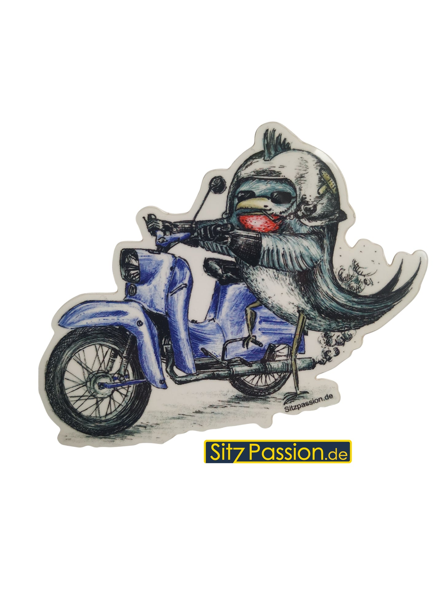 Sticker - Aufkleber - "Vogelmotiv blau"