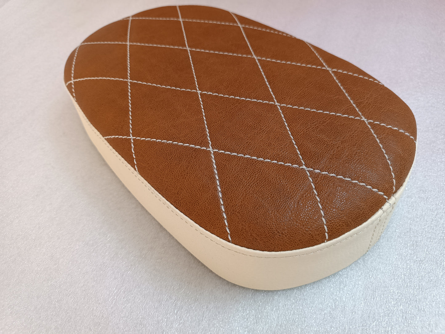 Sitzbank beige braun mit abgesteppter Naht in beige - Simson Star / Spatz