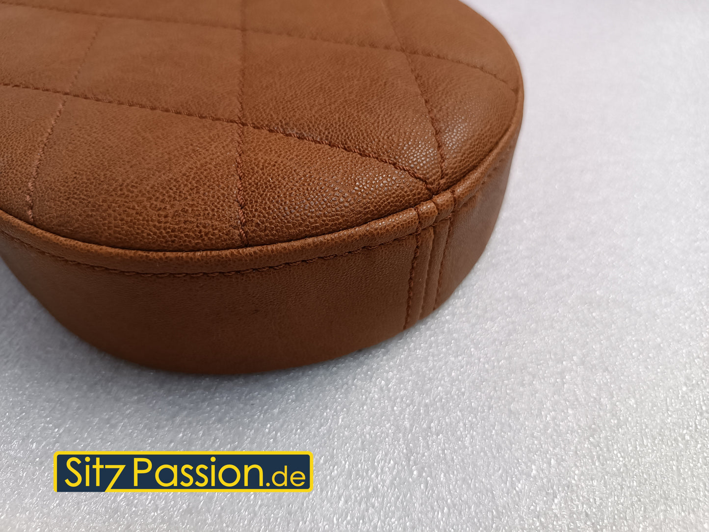 Sitzbank braun abgesteppt - Simson Schwalbe KR51 (Edelstahlplatte)