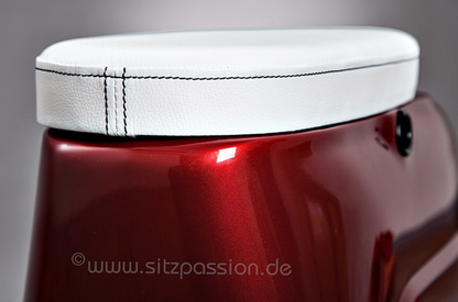 Sitzbank weiß mit schwarzer Naht - Simson Schwalbe KR51