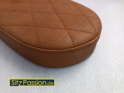 Sitzbank braun abgesteppt - Simson Schwalbe KR51 (Edelstahlplatte)
