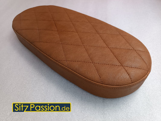 Sitzbank braun abgesteppt - Simson Schwalbe KR51 (Edelstahlplatte)